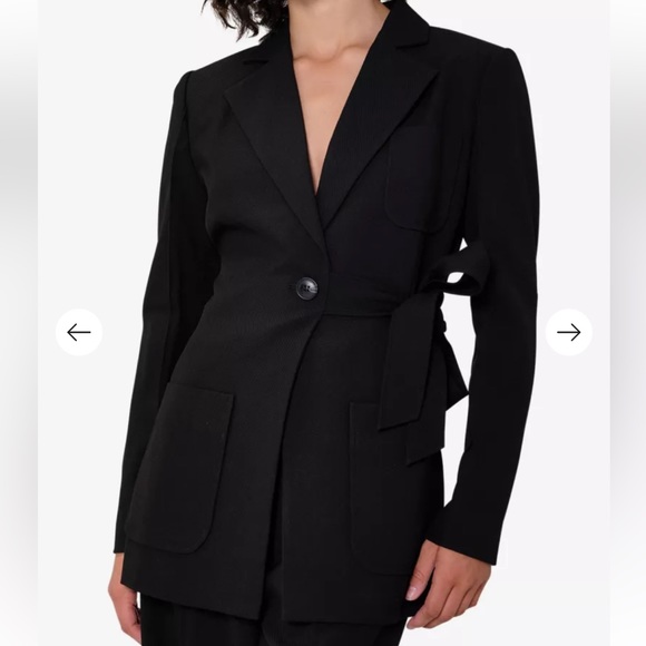 New Aligne Ferran Black tie waist jacket blazer sports coat workwear - Picture 3 of 9